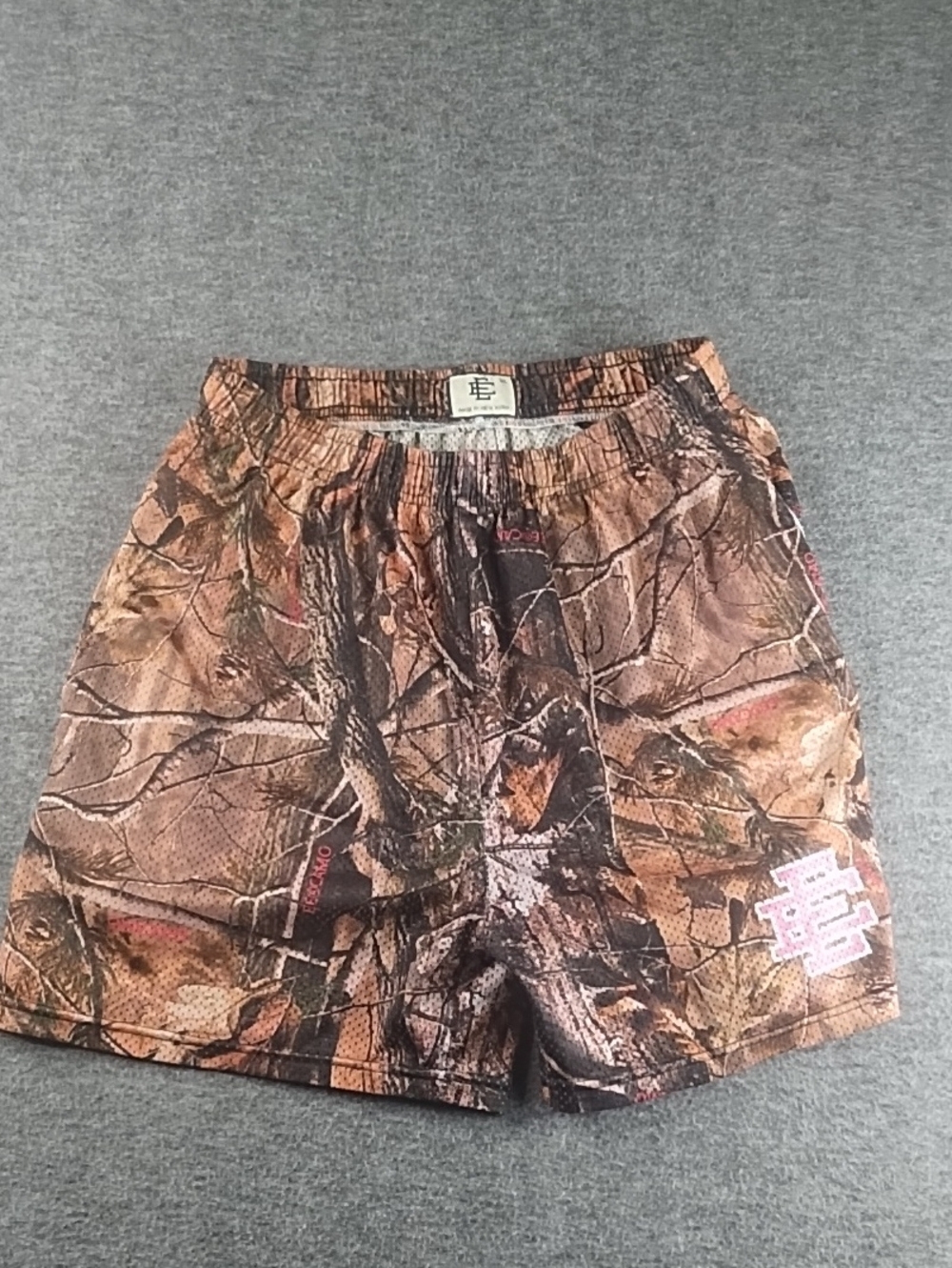 Eric Emanuel Men's Camo Print Athletic Shorts - Brown